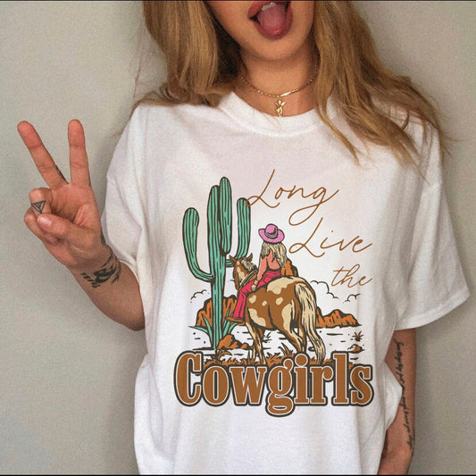 Women's T-shirt Western Cowboy Cartoon Letter Print Funny Cute Short