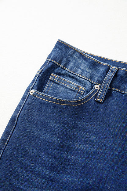 Sail Blue Stitch Patch Pocket Bootcut Jeans