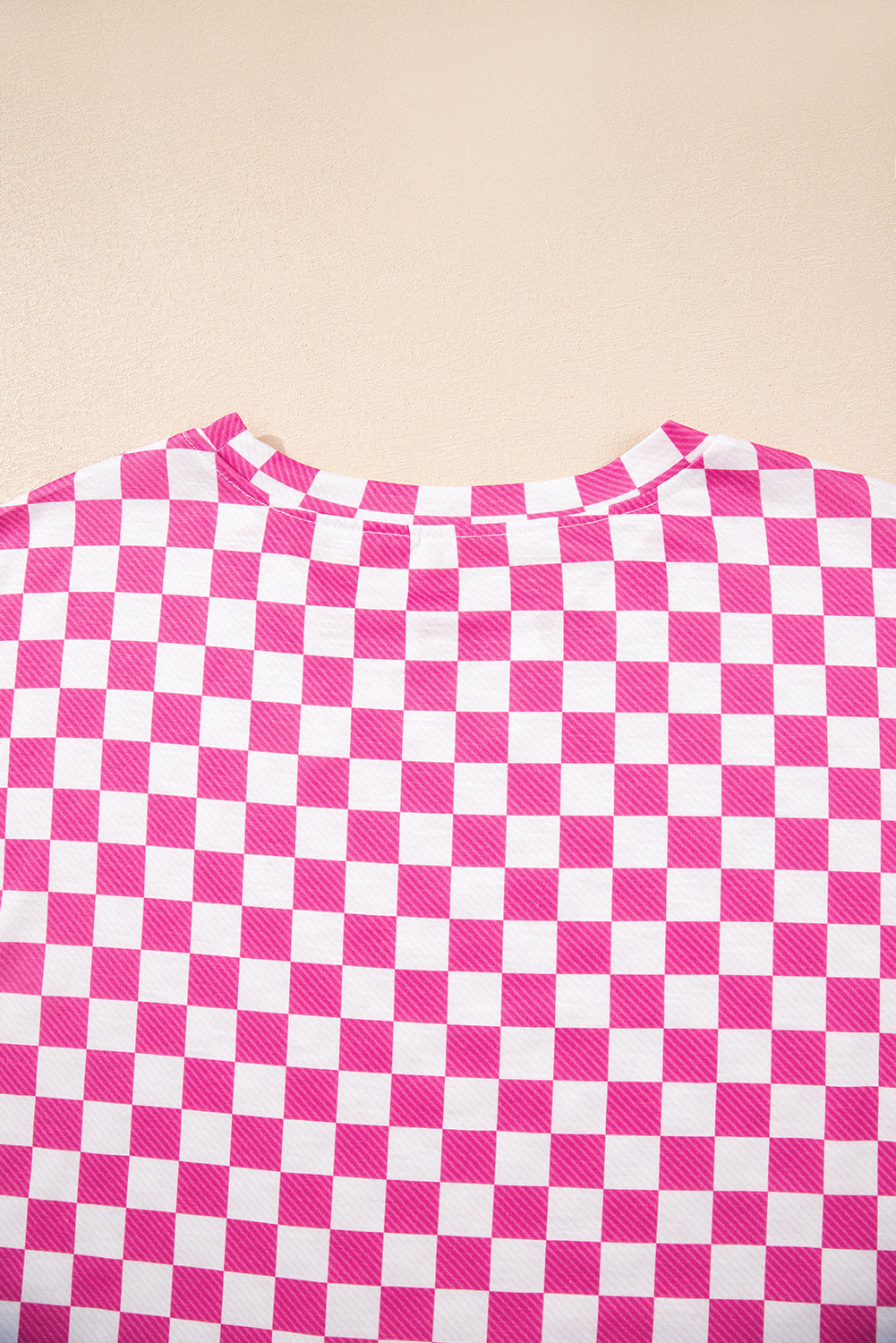 Brown Checkerboard T Shirt and High Waist Skort Set