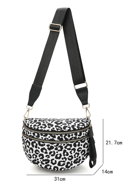 Chicory Coffee Checkered Print Wide Strap Large Crossbody Bag