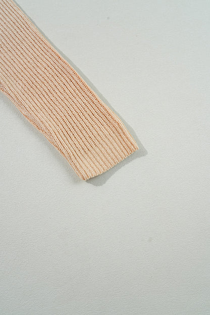 Apricot Plain Side Slits Oversized Sweater