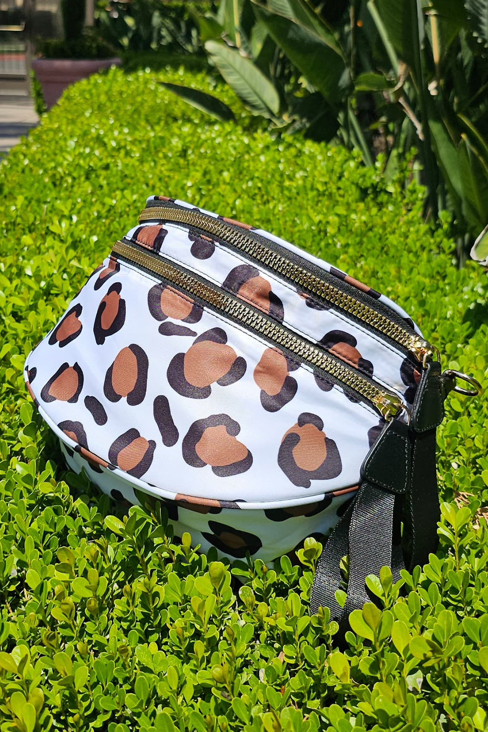 Chicory Coffee Checkered Print Wide Strap Large Crossbody Bag
