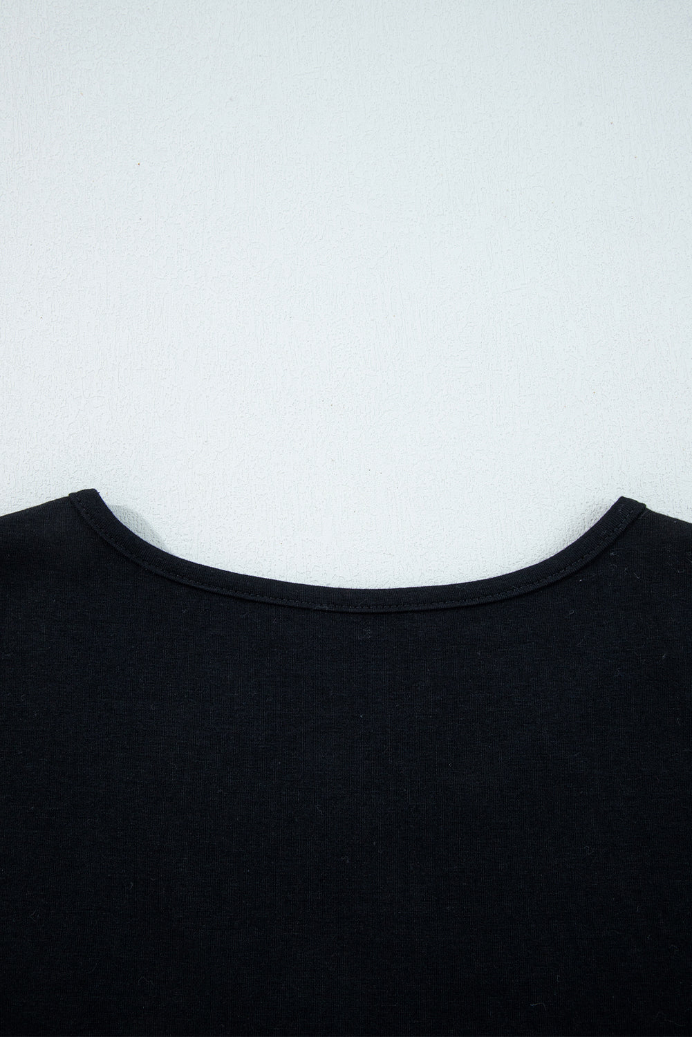 Black  Asymmetric Seam Detail Solid Color Long Sleeve Top