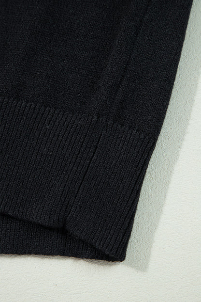 Black Halloween Boo Drop Shoulder Knit Sweater