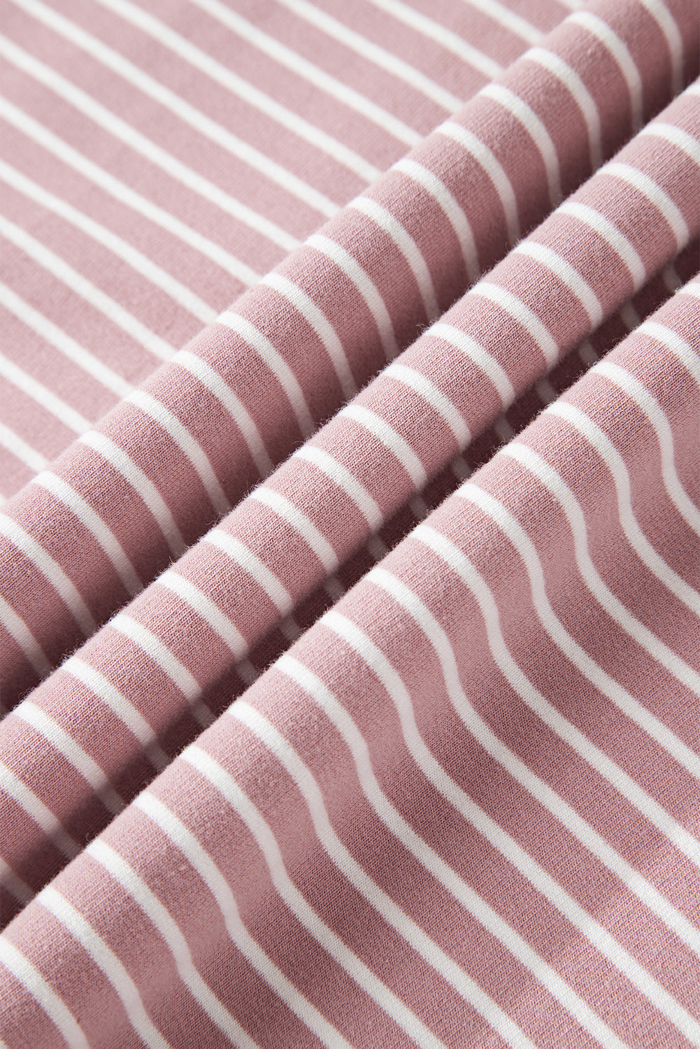 Rose Stripe Thumbhole Side Slits Drop Shoulder Loose Fit Hoodie