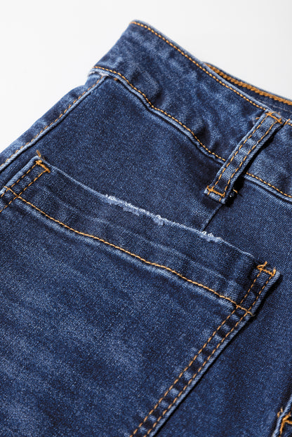 Bluing Mimimalist Patch Pocket High Waist Shift Jeans
