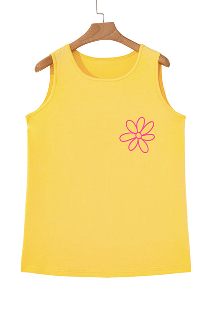 Blue Sun Graphic Summer Tank Top