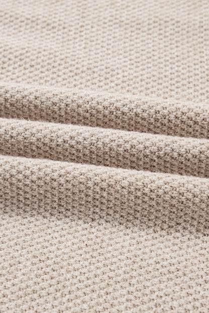 Dark Brown Colorblock Striped Sleeve Detail Knit Sweater