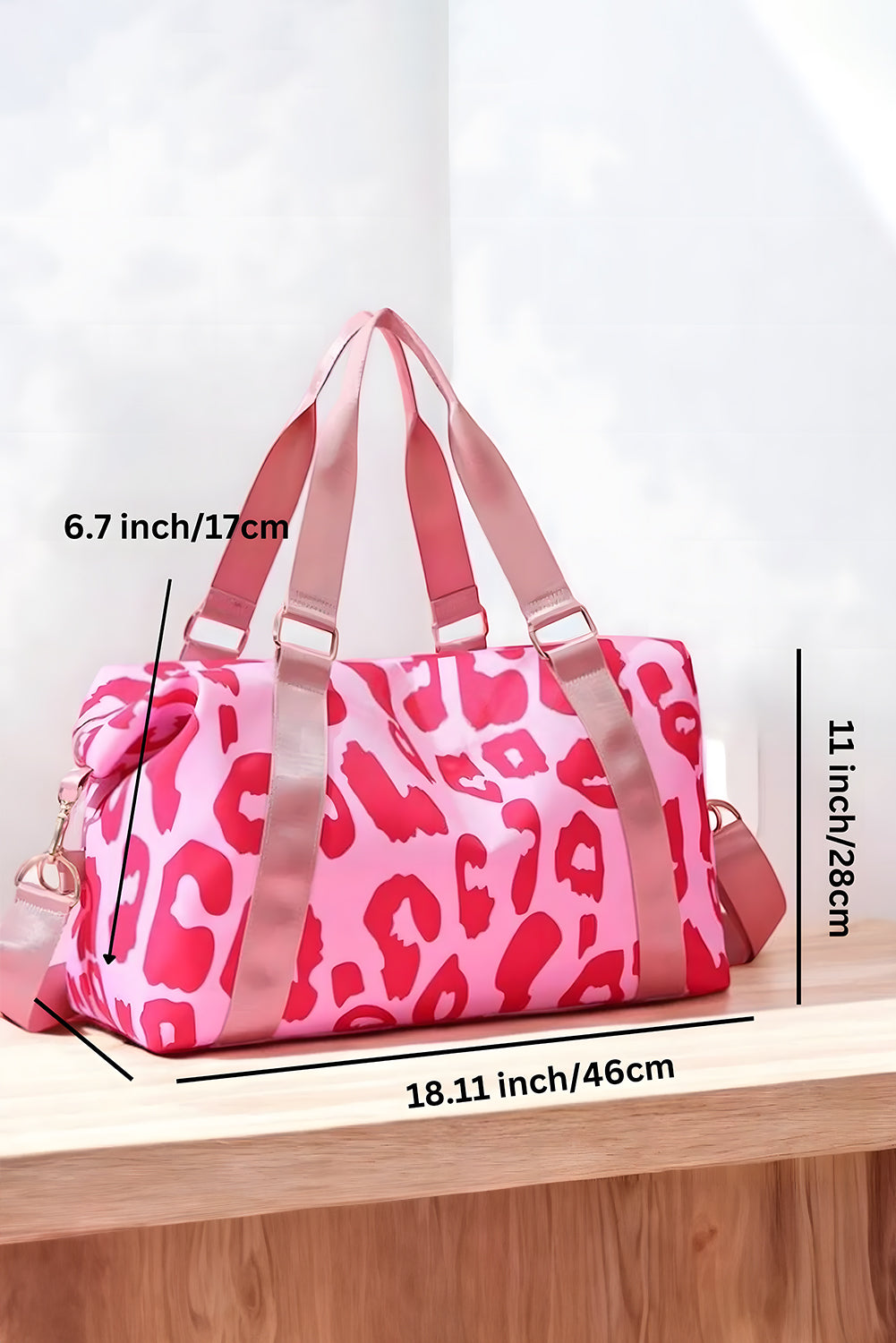 Black Leopard Print Luggage Tote Bag