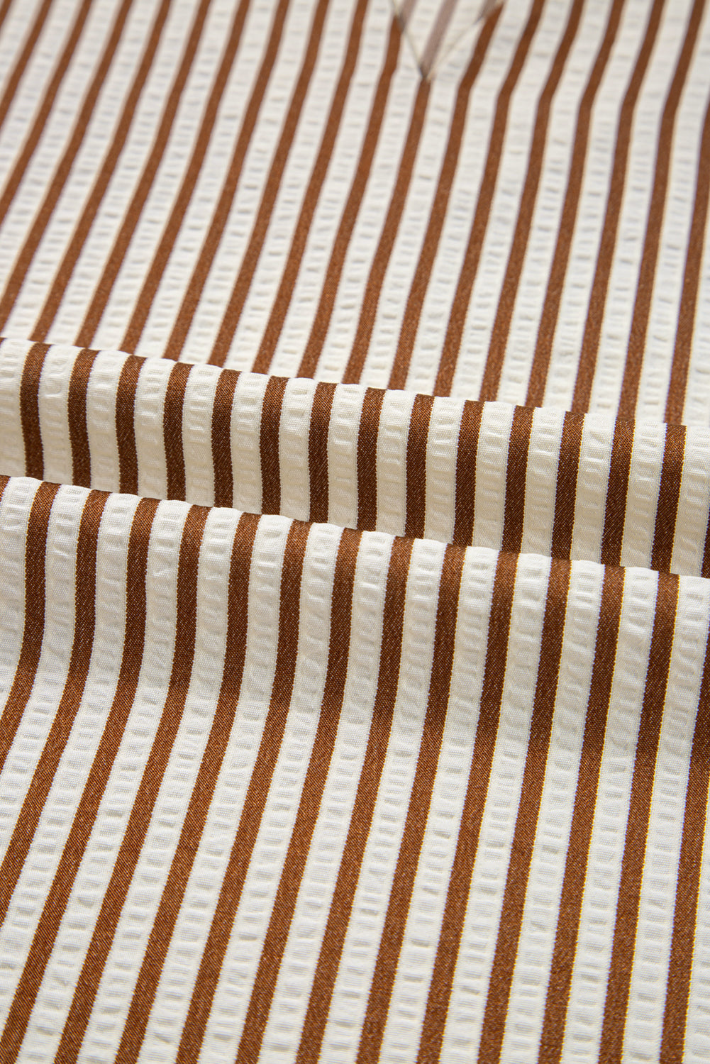 Straw Yellow Striped Frill V Neck Knot Bracelet Sleeve Blouse