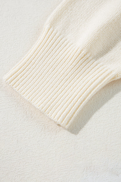 Black Halloween Boo Drop Shoulder Knit Sweater