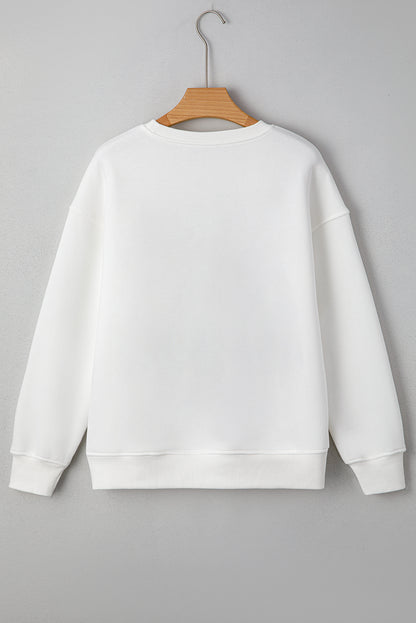 White FARM FRESH PUMPKINS Embroidered Festival Sweatshirt