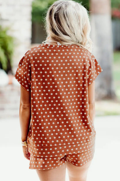 Pink Polka Dot Print Short Set