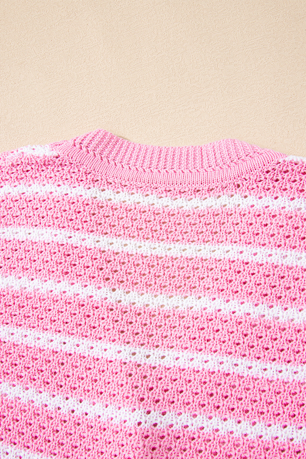 Black Striped V Neck Button Knit Vest