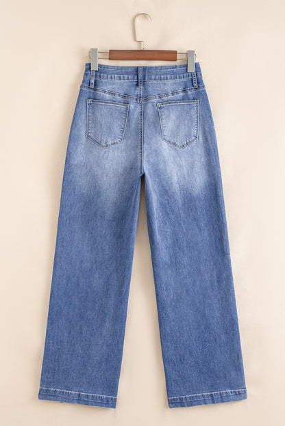 Beau Blue Tailored Center Seam Detail High Rise Jeans