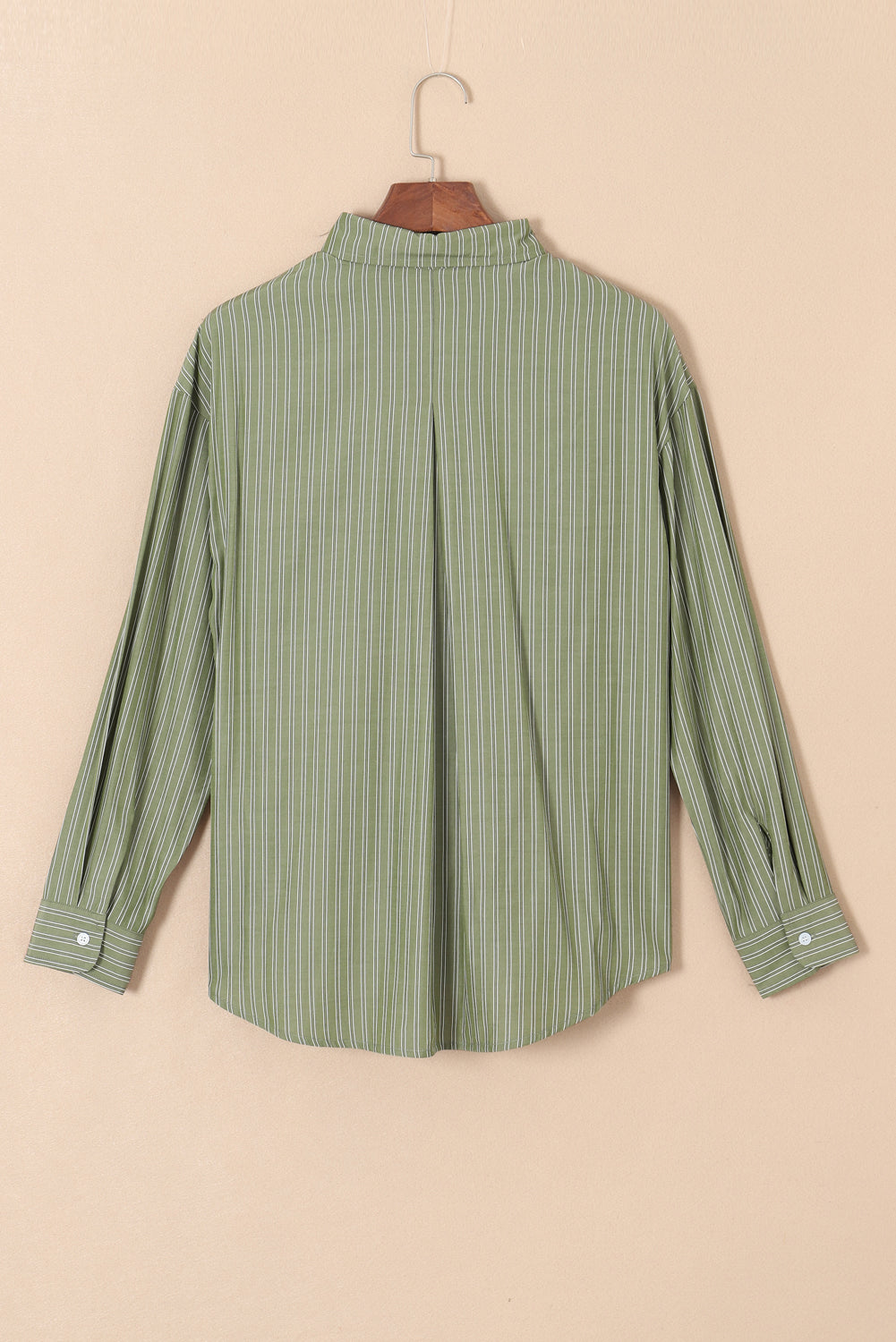 Blue Stripe Button Up Oversized Casual Shirt Shacket