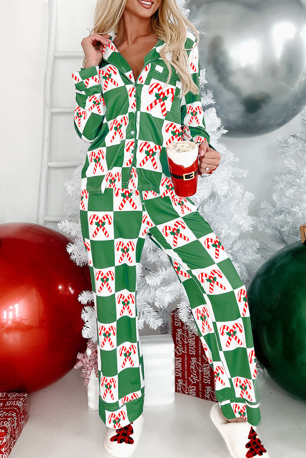 Candy Cane Cozy Christmas Pajama Set 🌲