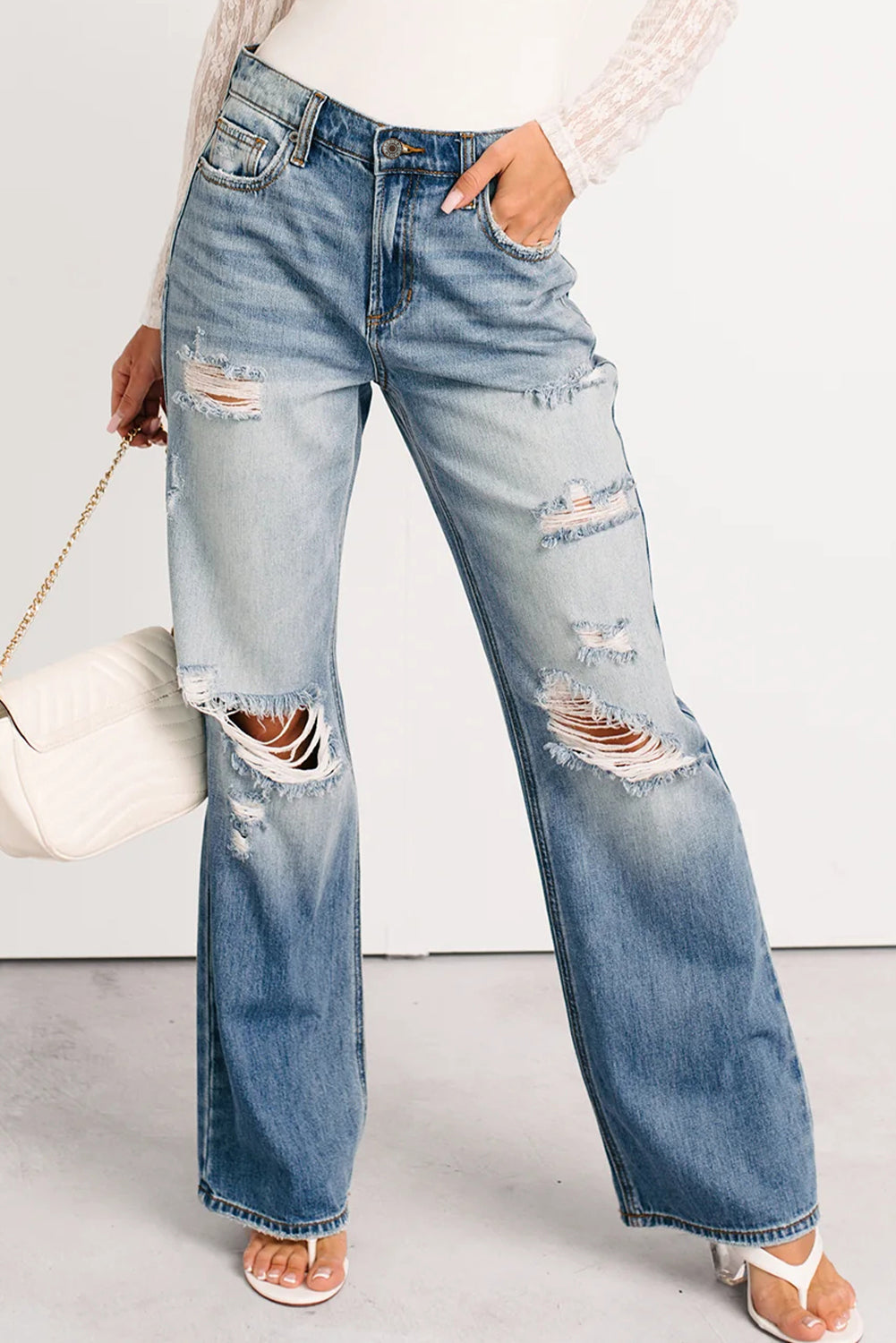 👖 Rebel Rips Straight-Leg Jeans