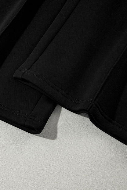 Black Half Zip Sweatshirt and Pants Set