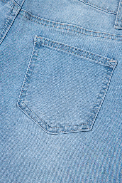 Beau Blue High Rise Relaxed Patch Pocket Jeans
