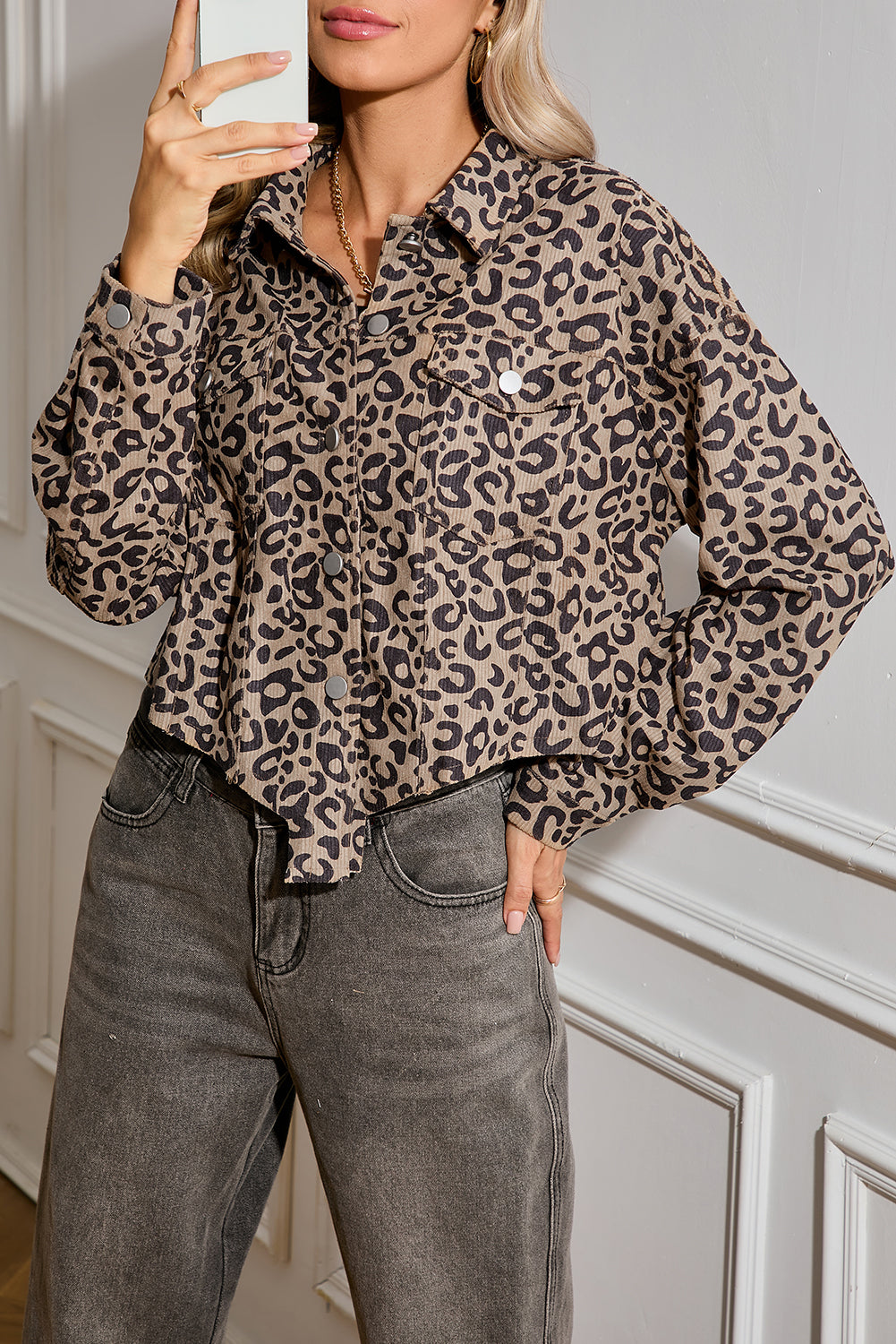 🐆 Wild Instinct Raw Hem Jacket
