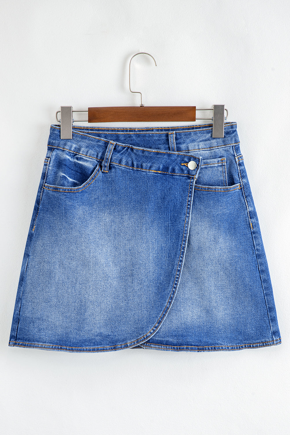 Ashleigh Blue Wrapped Crossed Waist Denim Mini Skirt