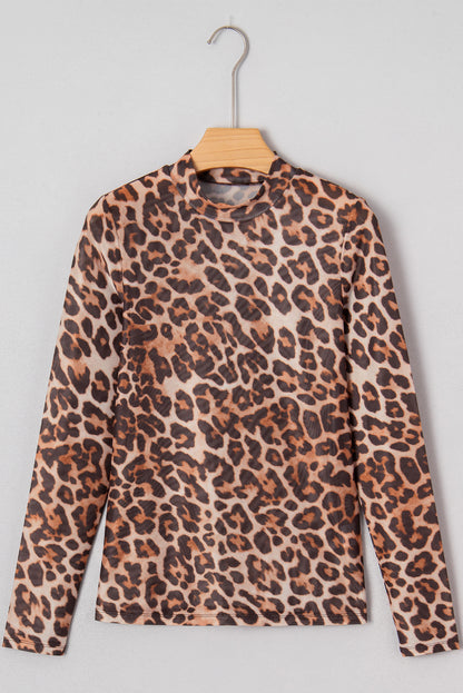 🐆Wild Aura Leopard Mesh Top