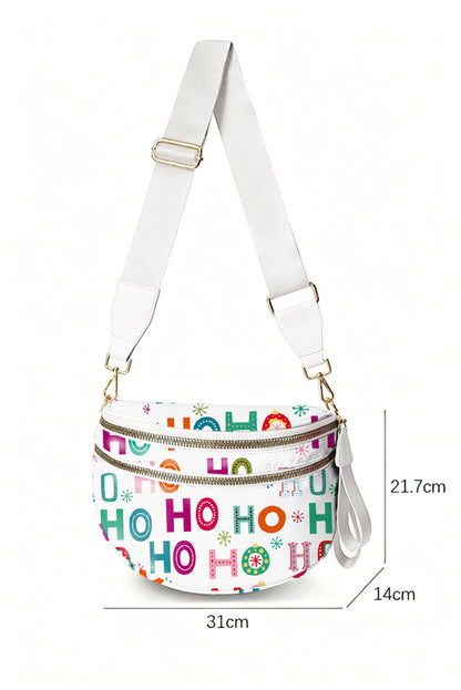Black Floral Print Multi Pocket Crossbody Bag