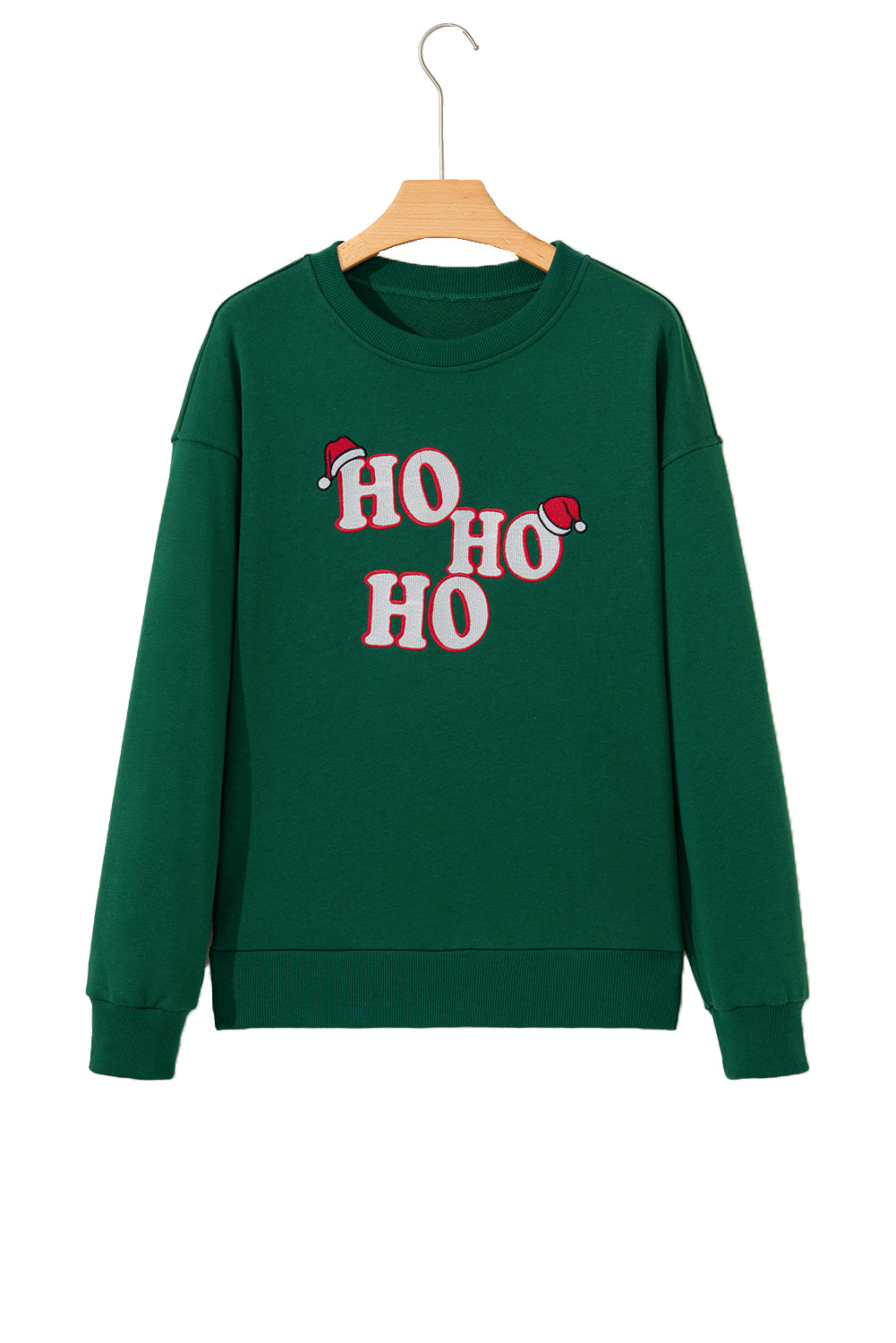 Evergreen Embroidered Letter Graphic Christmas Fashion Sweatshirt