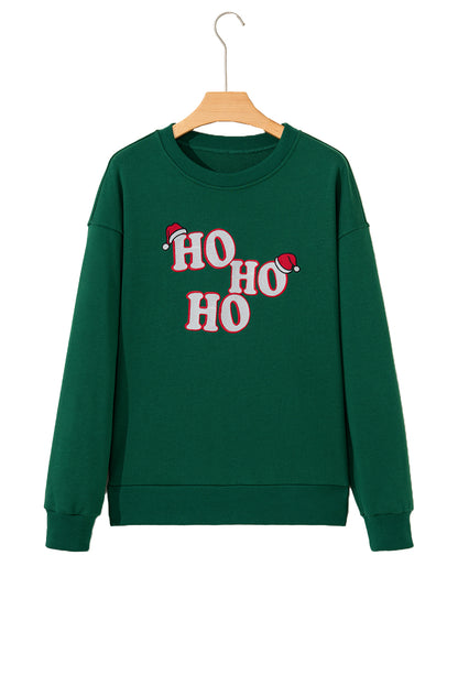 Evergreen Embroidered Letter Graphic Christmas Fashion Sweatshirt