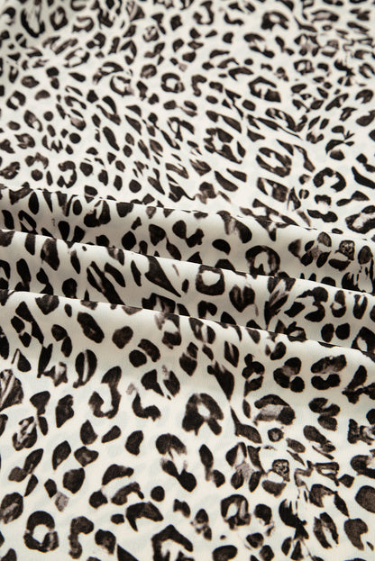 Brown Leopard Drawstring Loose Pants