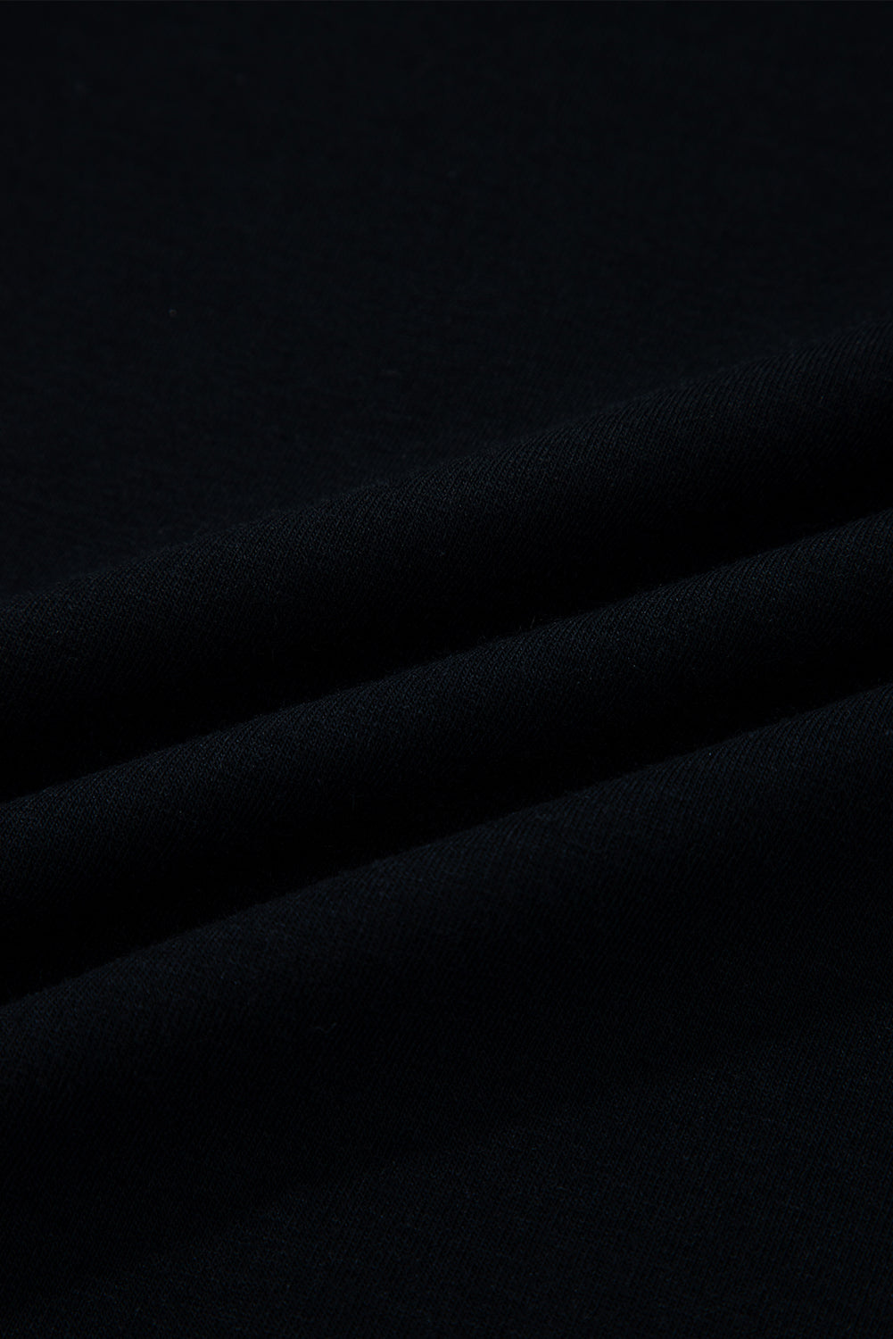 Black  Asymmetric Seam Detail Solid Color Long Sleeve Top