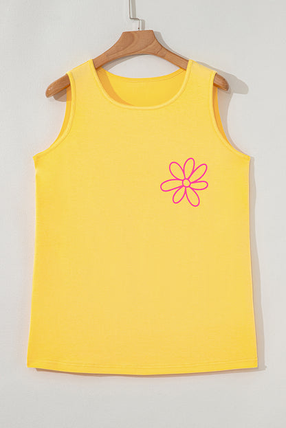 Blue Sun Graphic Summer Tank Top
