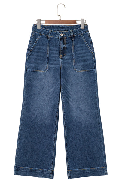 Breen Cropped High Rise Wide Leg Jeans