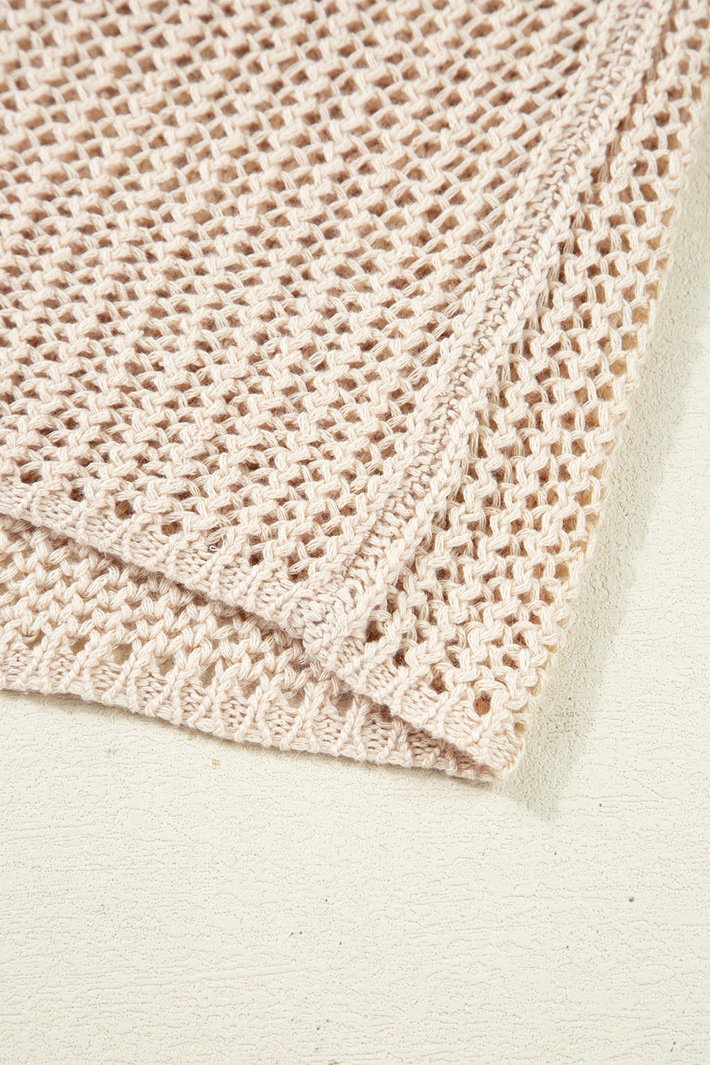 Coral Crochet Hollow-out Knit Sweater