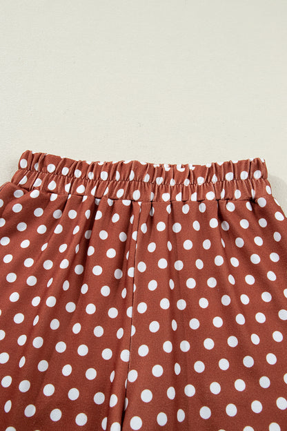 Pink Polka Dot Print Short Set