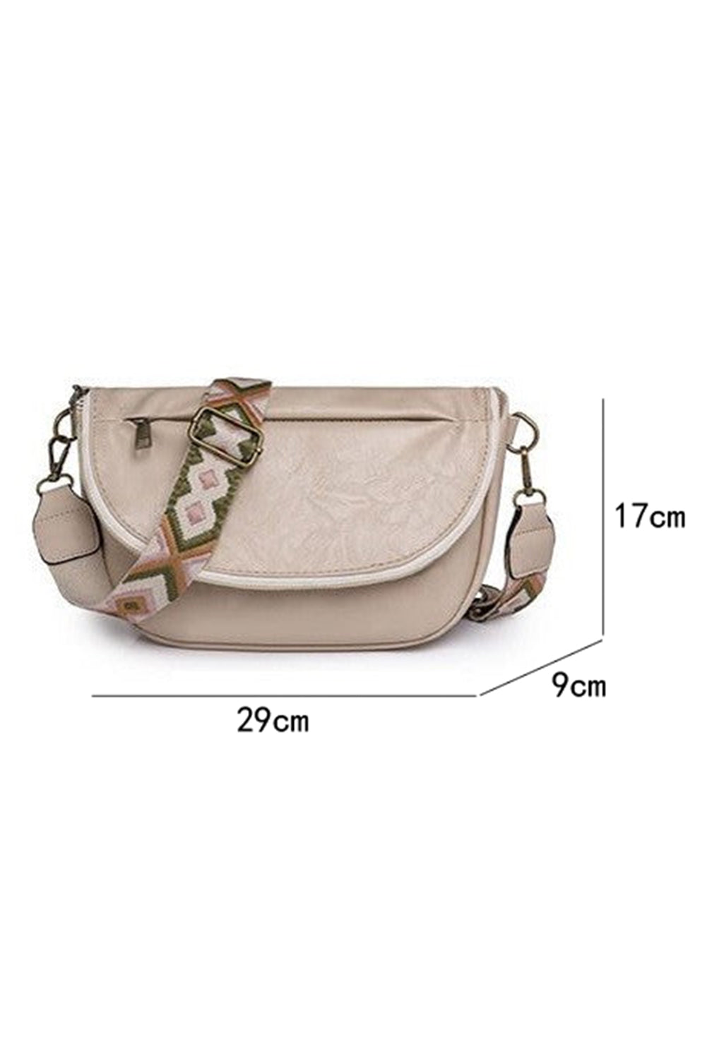 Thai Curry Wide Strap PU Leather Crossbody Bag