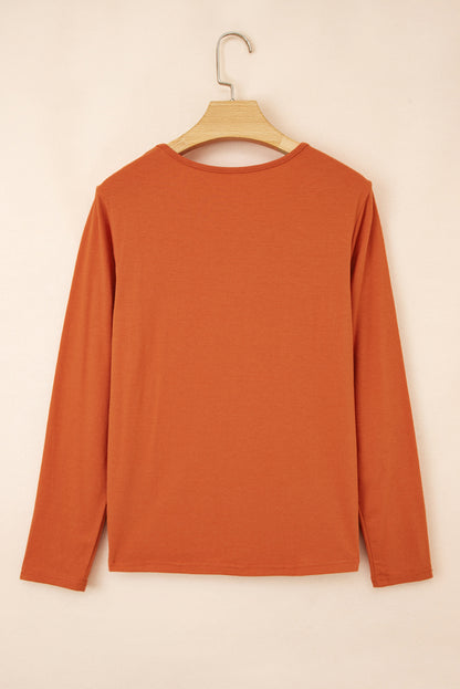 Black  Asymmetric Seam Detail Solid Color Long Sleeve Top