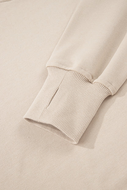 Jet Stream Solid Color Oversize Slit Sweatshirt Ribbed Leggings Set
