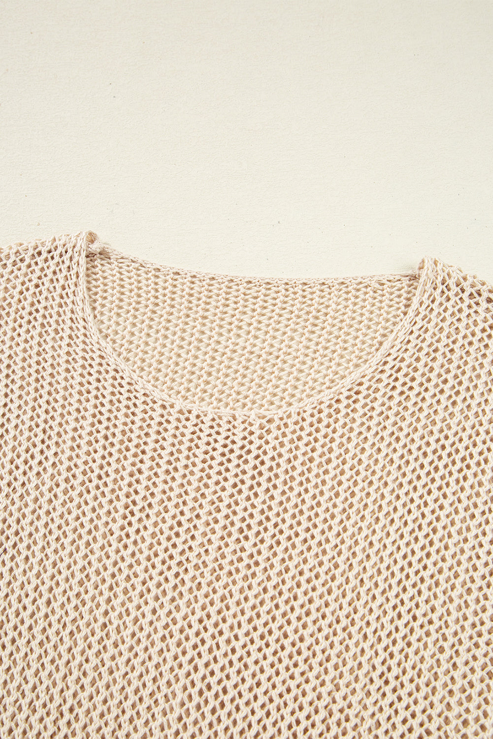 Coral Crochet Hollow-out Knit Sweater