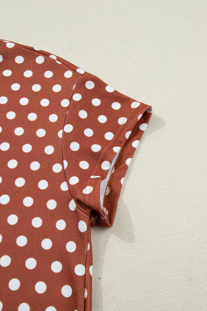 Pink Polka Dot Print Short Set