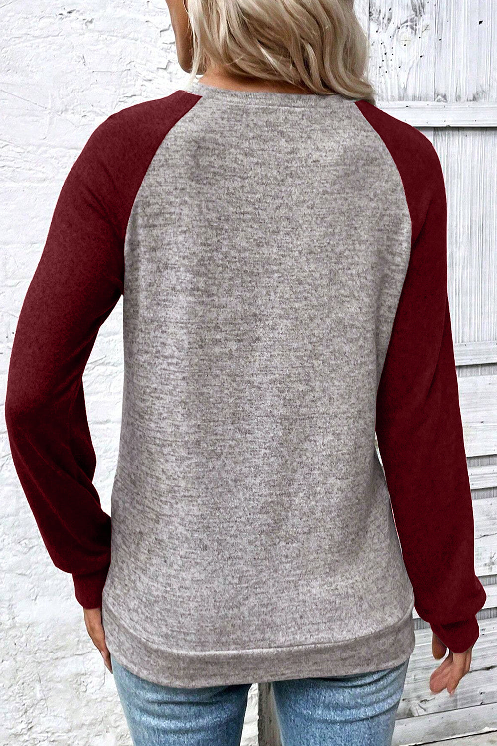 Red Dahlia Colorblock Raglan Long Sleeve T Shirt