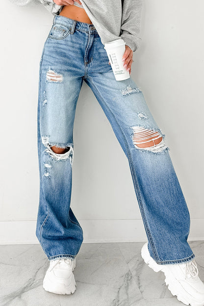 👖 Rebel Rips Straight-Leg Jeans