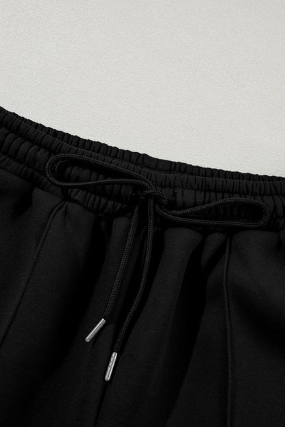 Black Half Zip Sweatshirt and Pants Set
