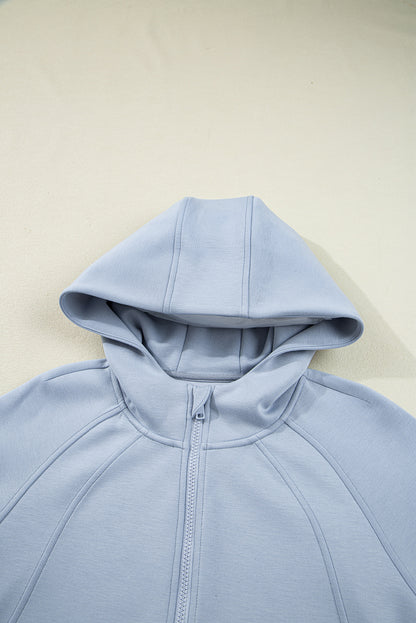 Jet Stream Half Zip Thumbhole Sleeve Hoodie Active Pants 2pcs Outfit