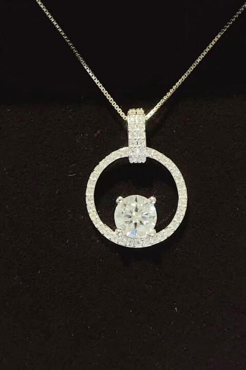 1 Carat Moissanite 925 Sterling Silver Necklace