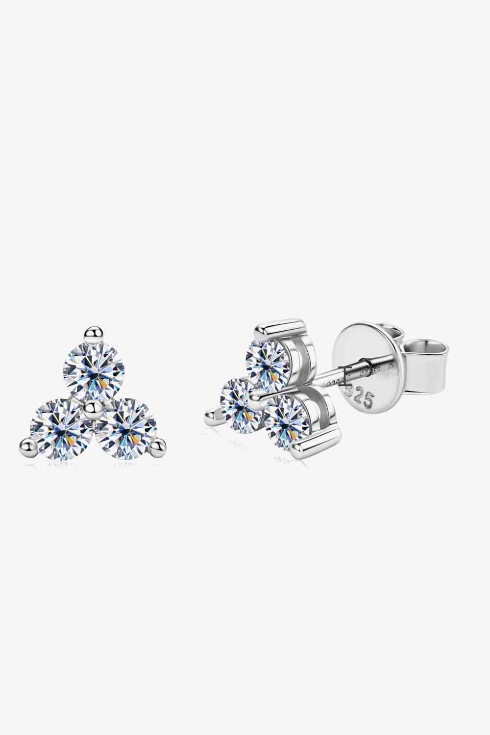 Moissanite 925 Sterling Silver Stud Earrings